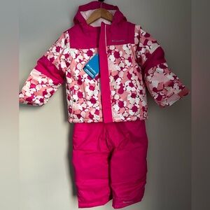 Columbia Pink and White Kids Jacket & Pants Set